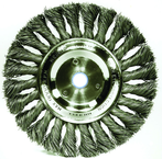 6" Diameter - 1/2-5/8" Arbor Hole - Knot Twist Steel Wire Straight Wheel - Industrial Tool & Supply