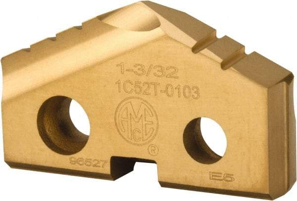 Allied Machine and Engineering - 1-3/32" Diam x 3/16" Thick, Seat Code 2, 132° Included Angle Spade Drill Insert - TiN Coated, Carbide, Grade P40, Series T-A - Industrial Tool & Supply