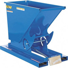 Vestil - 6,000 Lb Load Capacity, 1/3 Cu Yd, Steel Self-Dumping Hopper - 26" Wide x 51-7/8" Long x 38-1/16" High, Powder Coat Blue - Industrial Tool & Supply