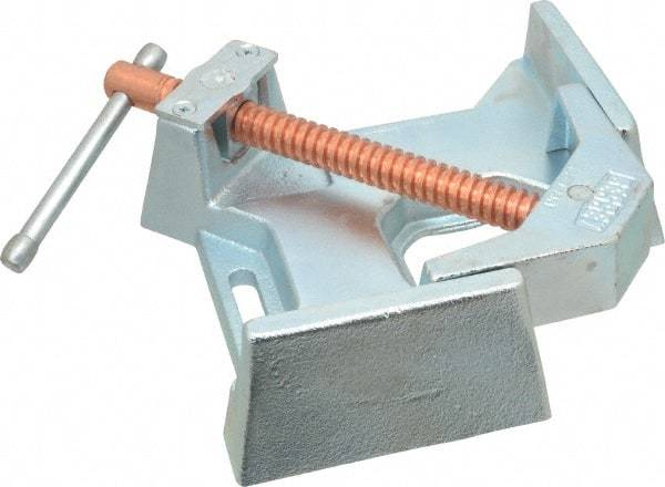Bessey - Fixed Angle, 2 Axes, 1-3/8" Jaw Height, 7" Max Capacity, Cast Iron Angle & Corner Clamp - 90° Clamping Angle, 3-1/2" Throat Depth - Industrial Tool & Supply