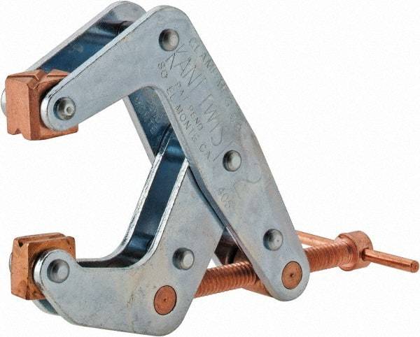 Kant Twist - 800 Lb, 2" Max Opening, 1-1/8" Open Throat Depth, 1-1/4" Closed Throat Depth, Cantilever Clamp - High Tensile Steel Jaw, T-Handle, 3-1/2" OAL, 3-1/4" Max Width - Industrial Tool & Supply