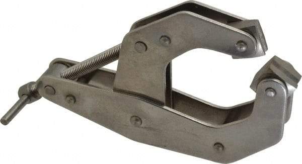 Kant Twist - 1,500 Lb, 4-1/2" Max Opening, 2-1/4" Open Throat Depth, 2-1/2" Closed Throat Depth, Cantilever Clamp - Stainless Steel Jaw, T-Handle, 7" OAL, 6-3/4" Max Width - Industrial Tool & Supply