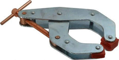 Kant Twist - 1,700 Lb, 4-1/2" Max Opening, 2-1/4" Open Throat Depth, 3-13/16" Closed Throat Depth, Cantilever Clamp - Polyurethane Jaw, T-Handle, 6-1/2" OAL, 7" Max Width - Industrial Tool & Supply