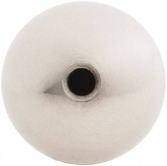 Gibraltar - 10-24 Thread, 1" Diam, Threaded Hole Ball Knob - Natural, Stainless Steel, Smooth Grip, 3/8" Hole Depth - Industrial Tool & Supply
