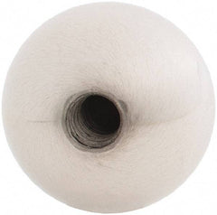 Gibraltar - 1/4-20 Thread, 1" Diam, Threaded Hole Ball Knob - Natural, Stainless Steel, Smooth Grip, 1/2" Hole Depth - Industrial Tool & Supply