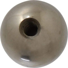 Gibraltar - 1/4-28 Thread, 1" Diam, Threaded Hole Ball Knob - Natural, Stainless Steel, Smooth Grip, 1/2" Hole Depth - Industrial Tool & Supply