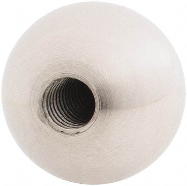 Gibraltar - 5/16-18 Thread, 1" Diam, Threaded Hole Ball Knob - Natural, Stainless Steel, Smooth Grip, 1/2" Hole Depth - Industrial Tool & Supply
