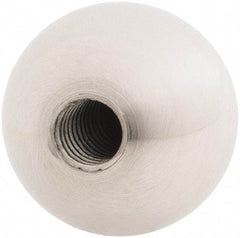 Gibraltar - 5/16-18 Thread, 1" Diam, Threaded Hole Ball Knob - Natural, Stainless Steel, Smooth Grip, 1/2" Hole Depth - Industrial Tool & Supply