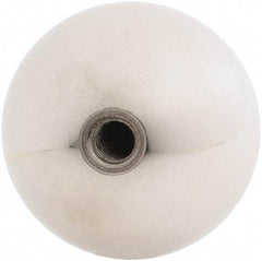 Gibraltar - 1/4-20 Thread, 1.38" Diam, Threaded Hole Ball Knob - Natural, Stainless Steel, Smooth Grip, 5/8" Hole Depth - Industrial Tool & Supply
