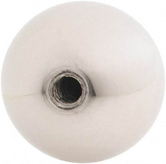 Gibraltar - 1/4-28 Thread, 1.38" Diam, Threaded Hole Ball Knob - Natural, Stainless Steel, Smooth Grip, 5/8" Hole Depth - Industrial Tool & Supply