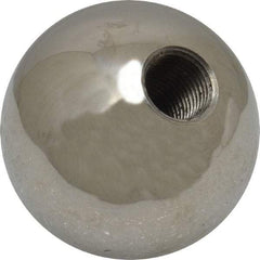Gibraltar - 3/8-24 Thread, 1.38" Diam, Threaded Hole Ball Knob - Natural, Stainless Steel, Smooth Grip, 5/8" Hole Depth - Industrial Tool & Supply