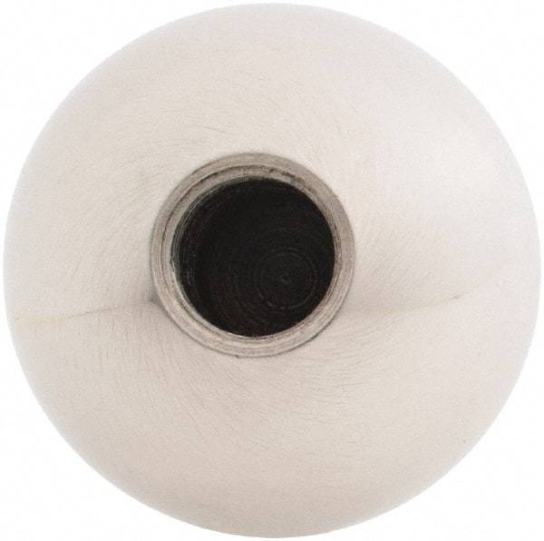Gibraltar - 7/16-20 Thread, 1.38" Diam, Threaded Hole Ball Knob - Natural, Stainless Steel, Smooth Grip, 5/8" Hole Depth - Industrial Tool & Supply