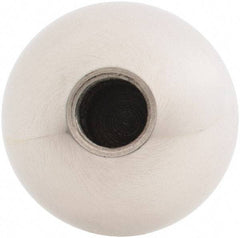Gibraltar - 7/16-20 Thread, 1.38" Diam, Threaded Hole Ball Knob - Natural, Stainless Steel, Smooth Grip, 5/8" Hole Depth - Industrial Tool & Supply