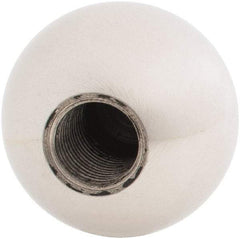 Gibraltar - 1/2-20 Thread, 1.38" Diam, Threaded Hole Ball Knob - Natural, Stainless Steel, Smooth Grip, 5/8" Hole Depth - Industrial Tool & Supply