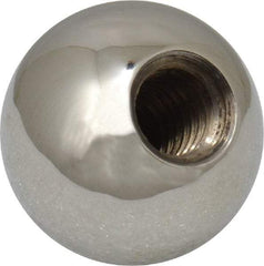 Gibraltar - 3/8-16 Thread, 1" Diam, Threaded Hole Ball Knob - Natural, Stainless Steel, Smooth Grip, 1/2" Hole Depth - Industrial Tool & Supply