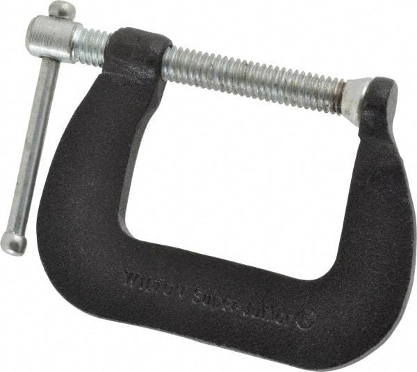 Wilton - Light-Duty 1-1/2" Max Opening, 1-1/2" Throat Depth, Forged Steel Standard C-Clamp - 850 Lb Capacity, 0" Min Opening, Standard Throat Depth, Steel Screw - Industrial Tool & Supply