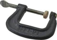 Hargrave - Light-Duty 1-1/4" Max Opening, 1-3/16" Throat Depth, Ductile Iron Standard C-Clamp - 550 Lb Capacity, 0" Min Opening, Standard Throat Depth, Steel Screw - Industrial Tool & Supply