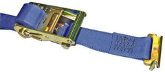 Wesco Industrial Products - 12' Long x 2-1/8" Wide, 1 Ply, Nylon Web Sling - Blue, with "E" Track Hooks - Industrial Tool & Supply