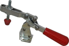 De-Sta-Co - 375 Lb Holding Capacity, Vertical Handle, Manual Hold Down Toggle Clamp - 60° Handle Movement, 185° Bar Opening, U-Bar, Flanged Base, Electro-Plated Zinc, Carbon Steel - Industrial Tool & Supply