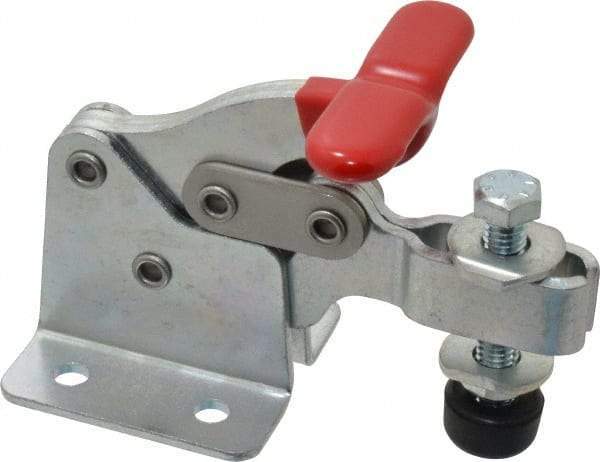 De-Sta-Co - 350 Lb Holding Capacity, Horizontal Handle, Manual Hold Down Toggle Clamp - 173° Handle Movement, 92° Bar Opening, U-Bar, Flanged Base, Electro-Plated Zinc, Carbon Steel - Industrial Tool & Supply
