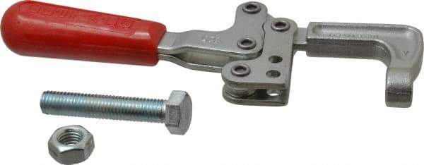 De-Sta-Co - 3558.58 N Load Capacity, 1.25" Throat Depth, 8.28" OAL, Carbon Steel, C Style Plier Clamp - 1.78" Max Jaw Capacity, M12x1.75 Spindle, 2.94" Open Throat Height, Red Handle, Spindle End - Industrial Tool & Supply