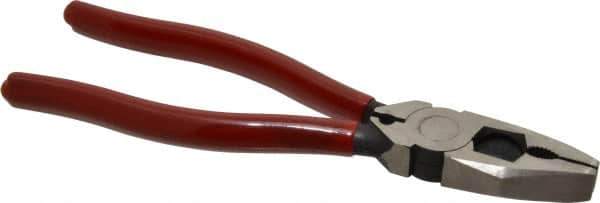 Proto - 8-3/8" OAL, 1-3/4" Jaw Length x 1-1/16" Jaw Width, Linesman's Pliers - Serrated Pipe Jaw, Flat Nose Head, Plastisol Handles - Industrial Tool & Supply