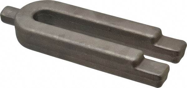 Made in USA - 2-3/8" Wide x 1-1/8" High, Carbon Steel, Plain, U Shaped Strap Clamp - 13/16" Stud, 8" OAL, 7-3/8" Slot Length, 13/16" Slot Width - Industrial Tool & Supply