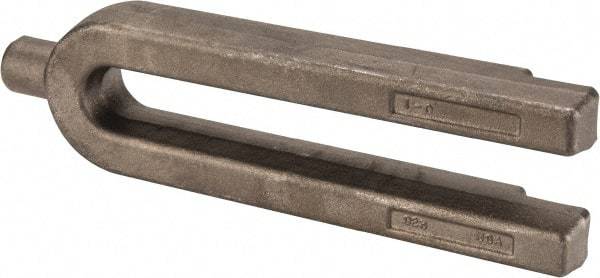 Made in USA - 2-3/4" Wide x 1-1/4" High, Carbon Steel, Plain, U Shaped Strap Clamp - 15/16" Stud, 10" OAL, 9" Slot Length, 15/16" Slot Width - Industrial Tool & Supply