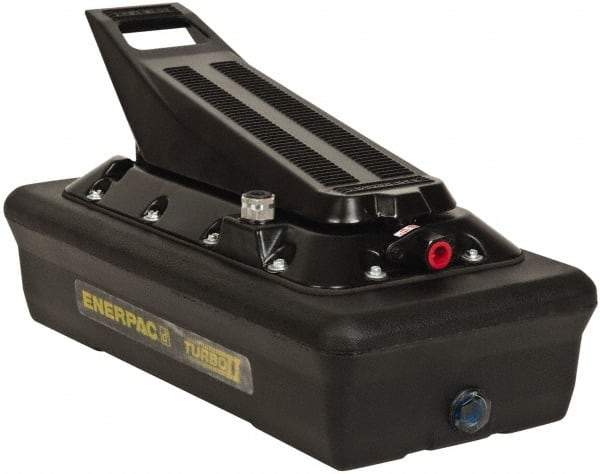 Enerpac - 10,000 psi Air-Hydraulic Pump & Jack - 230 Cu In Oil Capacity, Use with Single Acting Cylinders, Advance, Hold & Retract - Industrial Tool & Supply