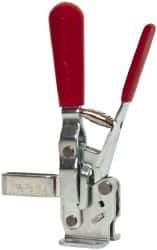De-Sta-Co - 375 Lb Holding Capacity, Vertical Handle, Manual Hold Down Toggle Clamp - 57° Handle Movement, 99° Bar Opening, U-Bar, Flanged Base, Electro-Plated Zinc, Carbon Steel - Industrial Tool & Supply