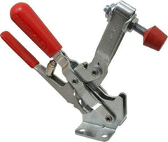 De-Sta-Co - 600 Lb Holding Capacity, Vertical Handle, Manual Hold Down Toggle Clamp - 58° Handle Movement, 103° Bar Opening, U-Bar, Flanged Base, Electro-Plated Zinc, Carbon Steel - Industrial Tool & Supply