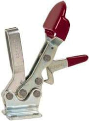 De-Sta-Co - 500 Lb Holding Capacity, Horizontal Handle, Manual Hold Down Toggle Clamp - 70° Handle Movement, 92° Bar Opening, U-Bar, Flanged Base, Electro-Plated Zinc, Carbon Steel - Industrial Tool & Supply
