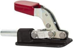 De-Sta-Co - 2,500 Lb Load Capacity, Flanged Base, Carbon Steel, Standard Straight Line Action Clamp - 6 Mounting Holes, 0.34" Mounting Hole Diam, 0.62" Plunger Diam, Straight Handle - Industrial Tool & Supply