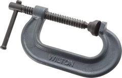 Wilton - Regular-Duty 3" Max Opening, 1-15/16" Throat Depth, Forged Steel Standard C-Clamp - 3,000 Lb Capacity, 0" Min Opening, Standard Throat Depth - Industrial Tool & Supply