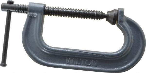 Wilton - Regular-Duty 4" Max Opening, 2-5/16" Throat Depth, Forged Steel Standard C-Clamp - 3,700 Lb Capacity, 0" Min Opening, Standard Throat Depth - Industrial Tool & Supply