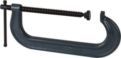 Wilton - Regular-Duty 10" Max Opening, 3-3/4" Throat Depth, Forged Steel Standard C-Clamp - 6,000 Lb Capacity, 1-1/2" Min Opening, Standard Throat Depth - Industrial Tool & Supply