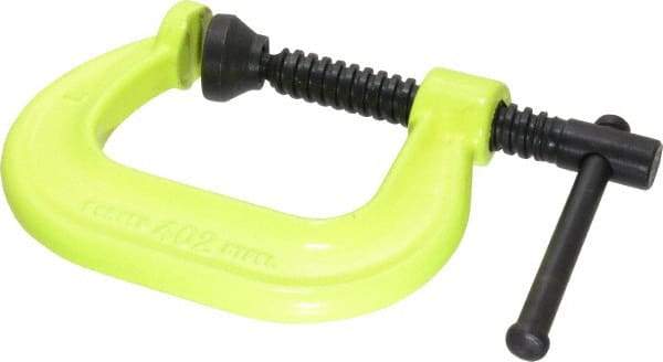 Wilton - Regular-Duty 2-1/8" Max Opening, 2-1/4" Throat Depth, Forged Steel Standard C-Clamp - 3,500 Lb Capacity, 0" Min Opening, Deep Throat, Alloy Steel Screw - Industrial Tool & Supply