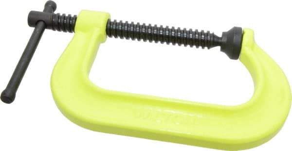 Wilton - Regular-Duty 4-1/4" Max Opening, 3-1/4" Throat Depth, Forged Steel Standard C-Clamp - 6,200 Lb Capacity, 0" Min Opening, Deep Throat, Alloy Steel Screw - Industrial Tool & Supply
