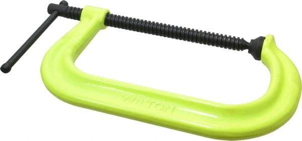 Wilton - Regular-Duty 8-1/4" Max Opening, 5" Throat Depth, Forged Steel Standard C-Clamp - 6,900 Lb Capacity, 0" Min Opening, Deep Throat, Alloy Steel Screw - Industrial Tool & Supply