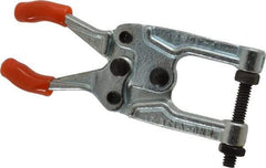 Lapeer - 181.44 Kg Load Capacity, 1-3/16" Throat Depth, 4-3/4" OAL, Carbon Steel, C Style Plier Clamp - 31/32" Max Jaw Capacity, 1/4-20 Spindle, 0.97" Open Throat Height, Orange Handle, Spindle End - Industrial Tool & Supply