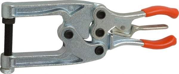 Lapeer - 544.31 Kg Load Capacity, 2-1/4" Throat Depth, 8-3/8" OAL, Carbon Steel, C Style Plier Clamp - 1-3/4" Max Jaw Capacity, 3/8-24 Spindle, 1.22" Open Throat Height, Orange Handle, Spindle End - Industrial Tool & Supply