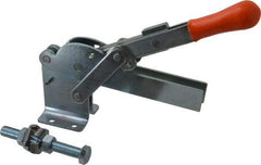 Lapeer - 1,200 Lb Holding Capacity, Vertical Handle, Manual Hold Down Toggle Clamp - 155° Handle Movement, 110° Bar Opening, U-Bar, Flanged Base, Carbon Steel - Industrial Tool & Supply