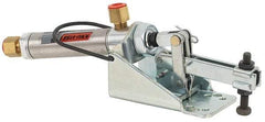 Lapeer - 200 Lb Inner Hold Capacity, Horiz Mount, Air Power Hold-Down Toggle Clamp - 1/8 NPTF Port, 110° Bar Opening, 1-1/4" Height Under Bar - Industrial Tool & Supply