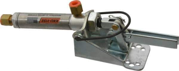 Lapeer - 50 Lb Inner Hold Capacity, Horiz Mount, Air Power Hold-Down Toggle Clamp - 1/8 NPTF Port, 95° Bar Opening, 1" Height Under Bar - Industrial Tool & Supply