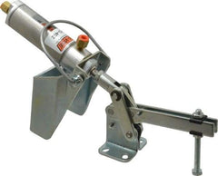 Lapeer - 400 Lb Inner Hold Capacity, Horiz Mount, Air Power Hold-Down Toggle Clamp - 1/8 NPTF Port, 100° Bar Opening, 2-3/16" Height Under Bar - Industrial Tool & Supply