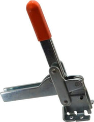 Lapeer - 800 Lb Holding Capacity, Vertical Handle, Manual Hold Down Toggle Clamp - 150° Handle Movement, 115° Bar Opening, U-Bar, Flanged Base, Carbon Steel - Industrial Tool & Supply