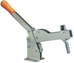 Lapeer - 1,200 Lb Holding Capacity, Vertical Handle, Manual Hold Down Toggle Clamp - 155° Handle Movement, 110° Bar Opening, U-Bar, Flanged Base, Carbon Steel - Industrial Tool & Supply