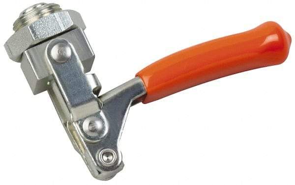 Lapeer - 250 Lb Load Capacity, Mounting Plate Base, Carbon Steel, Standard Straight Line Action Clamp - 3/8" Plunger Diam, Straight Handle - Industrial Tool & Supply