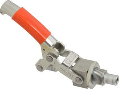 Lapeer - 750 Lb Load Capacity, Mounting Plate Base, Carbon Steel, Standard Straight Line Action Clamp - 5/8" Plunger Diam, Straight Handle - Industrial Tool & Supply
