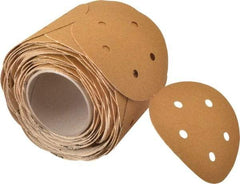 3M - 5" Diam, 60 Grit Aluminum Oxide Adhesive PSA Disc - Medium Grade, Gold, F Weighted Backing, Flexible, Use with Random Orbital Sanders - Industrial Tool & Supply